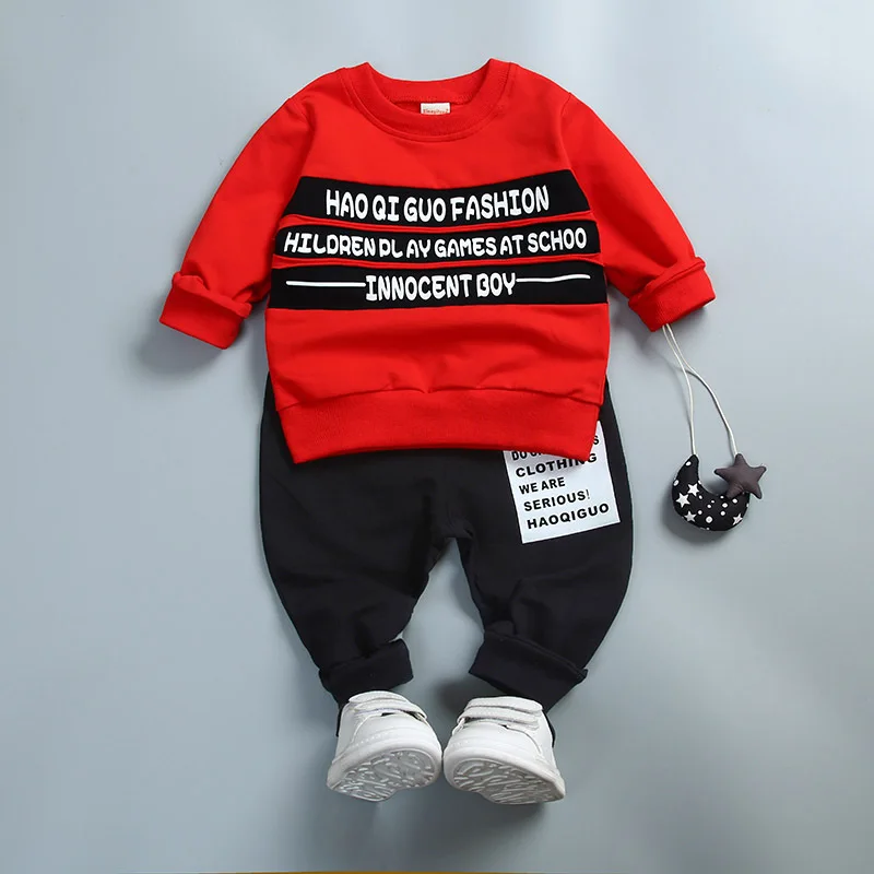 Infantis Children's Spring Autumn Cotton Long Sleeve T-Shirt And Pants Set for Boys 2-Piece Kids' Clothing 110 Size 3-4 Years