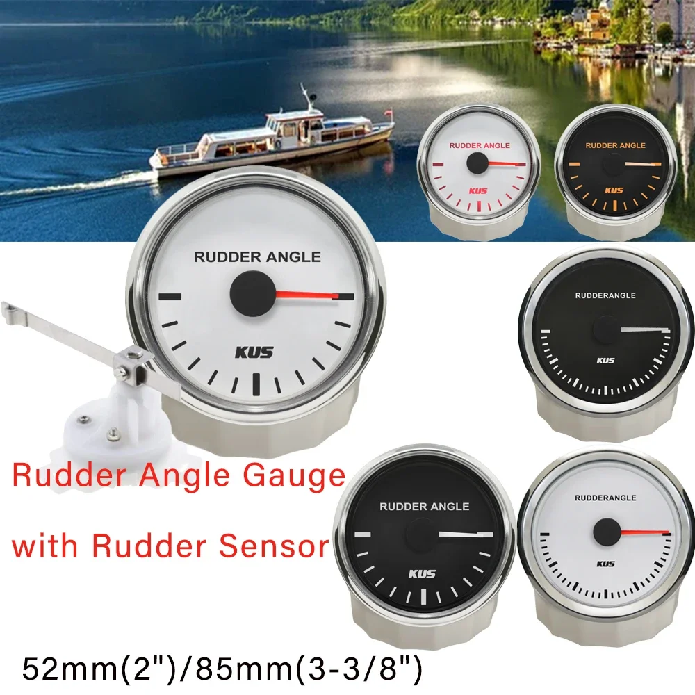 

KUS Marine Rudder Angle Indicator Gauge 52mm 85mm with Red Yellow Backlight 12V 24V for Boat Ship Yacht Universal