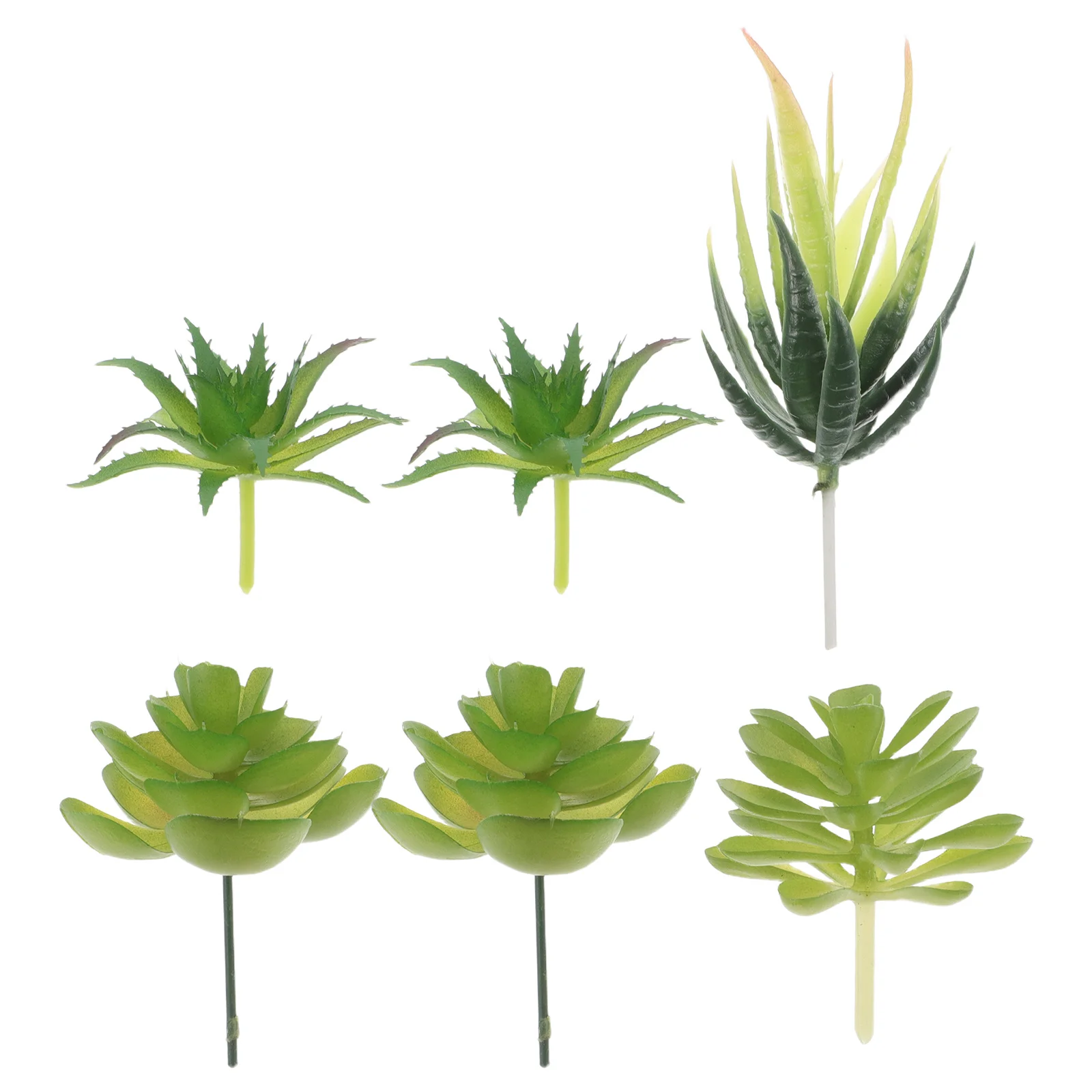 6pcs Artificial Succulents Plants Mini Plastic Potted Succulents Decorative Faux Small Plant Cute Miniature Greenery Ornaments - Image 2