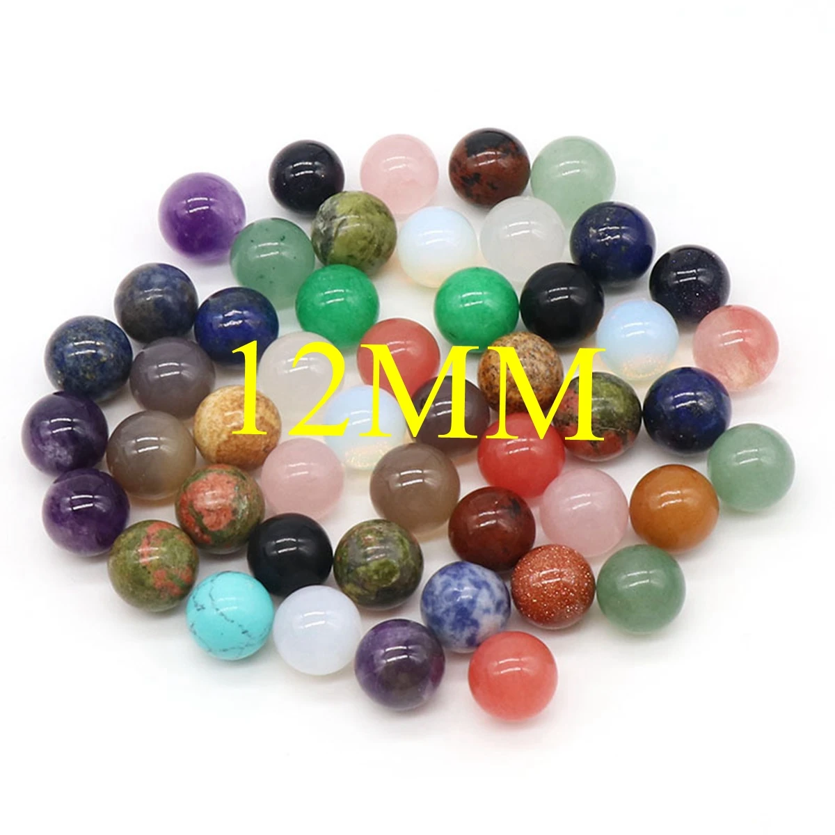 12MM Moss Agate Round Beads for DIY Making Jewelry NO-Drilled Hole Loose Healing Energy Aquatic   Sphere Balls