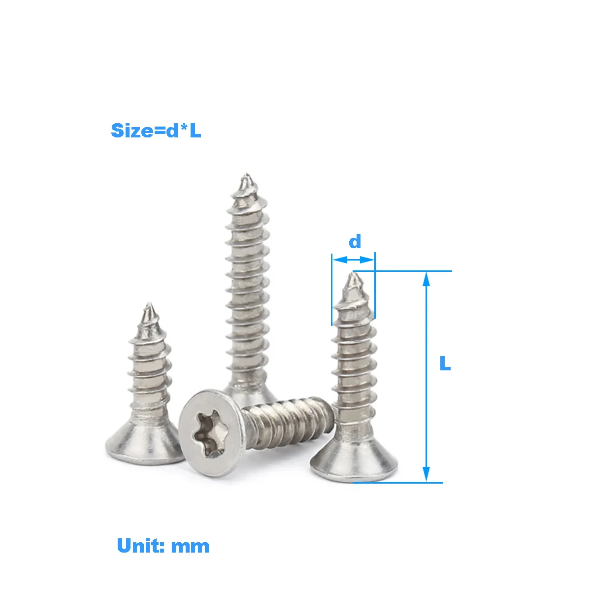 

304 Stainless Steel Countersunk Internal Plum Blossom Anti-Theft Self Tapping Screw / Flat Head Self Tapping Bolt M2-M6