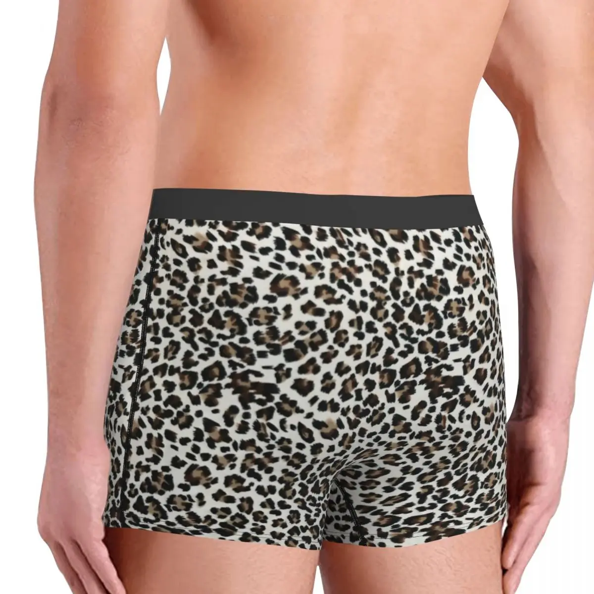 Custom Leopard Skin Print Underwear Men Breathable Cheetah Camouflage Boxer Briefs Shorts Panties Soft Underpants For Homme