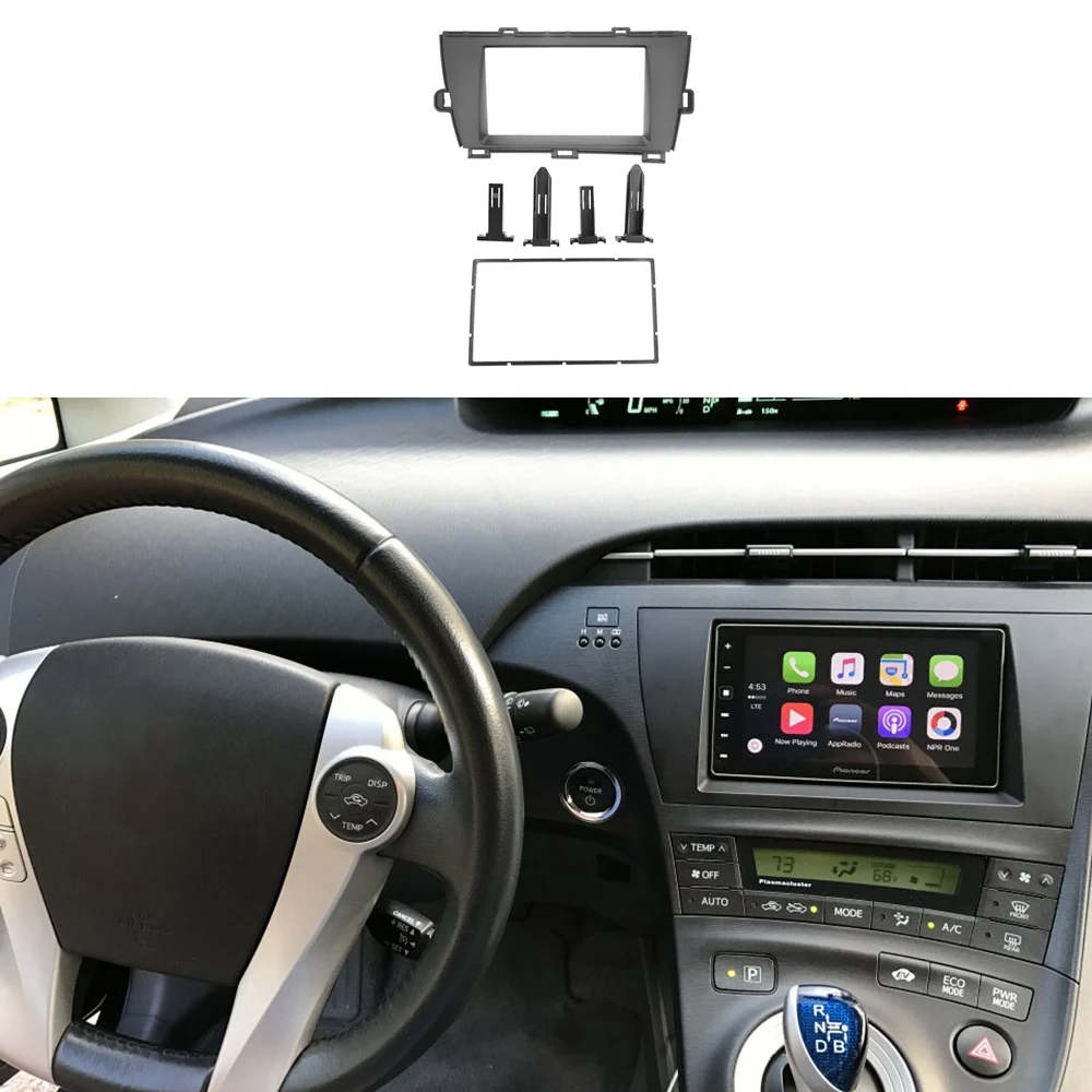 2Din Car Radio Fascia for Toyota Prius 2010+ DVD Stereo Frame Plate Adapter Mounting Dash Installation Bezel Trim Kit