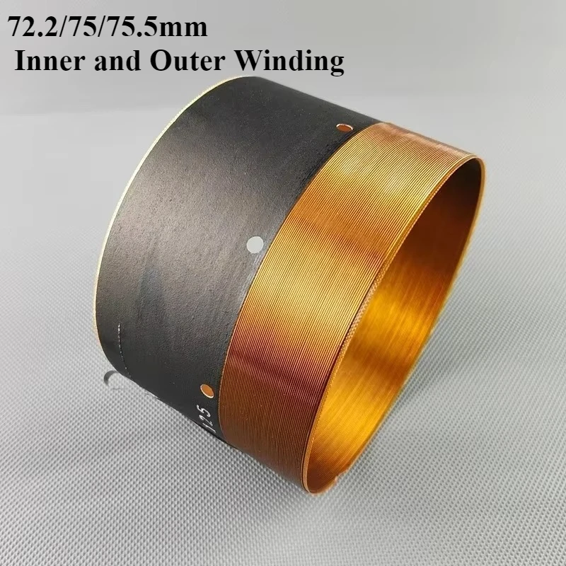 

1 шт. 72,2/75/75,5 мм НЧ-динамик, звуковая катушка, внутренняя и внешняя обмотка, 8 Ом, басовая катушка, круглый медный провод, ремонт, аксессуары для НЧ-динамика