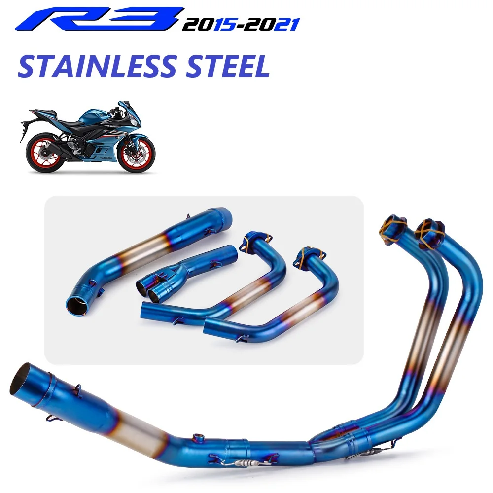 YZF R25 R3 MT03 Full Exhaust System pipe middle pipe slip on for YAMAHA YZF MT03 R25 R3 2015 2016 2017 2018 2020 without exhaust