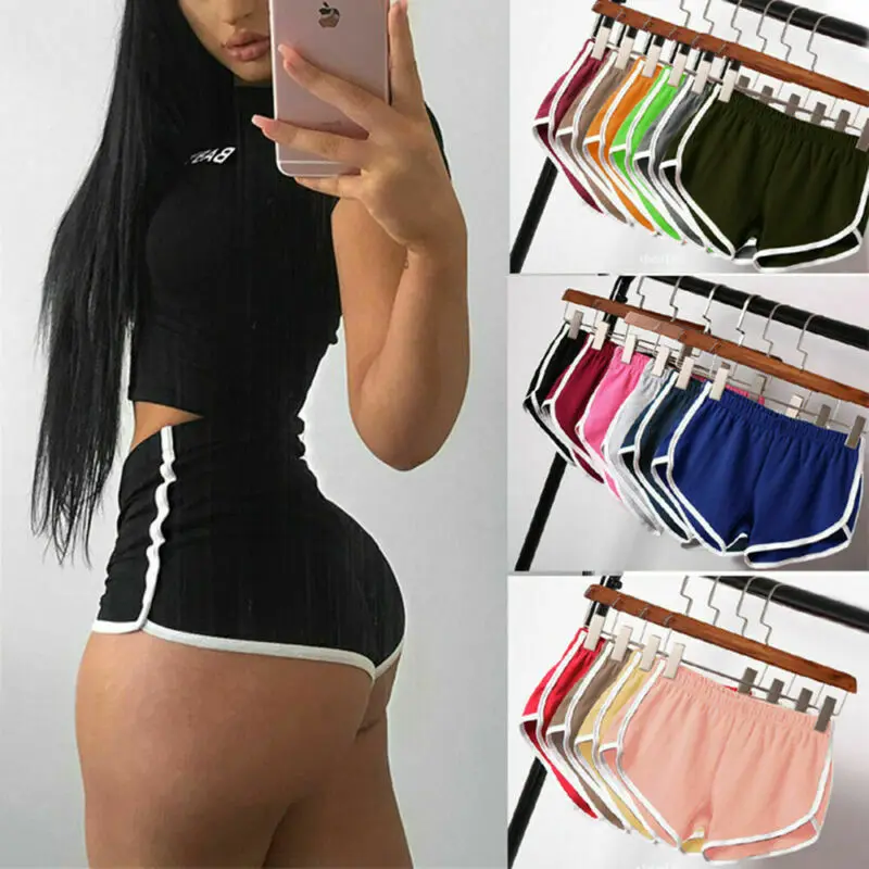 

Women's Casual Sports Shorts Stretch Breathable Yoga Gym Running Loose Seamless Trunks Workout Hot Lounge Pants Summer Beach