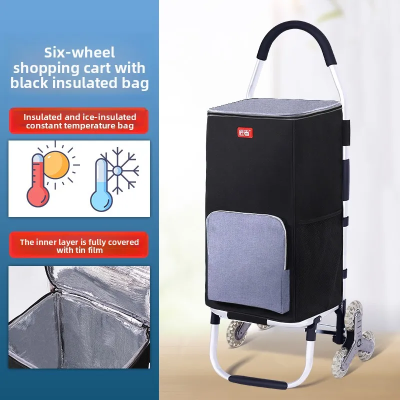 Foldable Portable Grocery Shopping Hand Cart Stair Climbing Trolley Elderly Push Cart Shopping Storage Cart Buy Groceries Cart