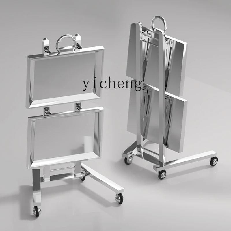 

Xl Barber Shop Trolley Multi-Functional Hair Salon Hand Push Beauty Car Thickened Stainless Steel