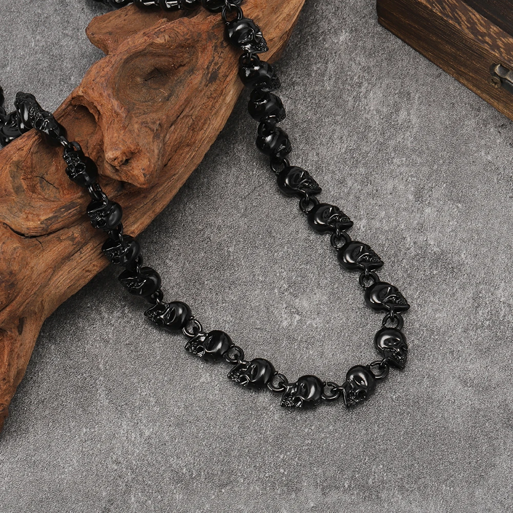 وصول جديد عصري: قلادة رجالية على شكل جمجمة عزر على الطراز القوطي الداكن بتصميم كلاسيكي عتيق ومتعدد الاستخدامات #5