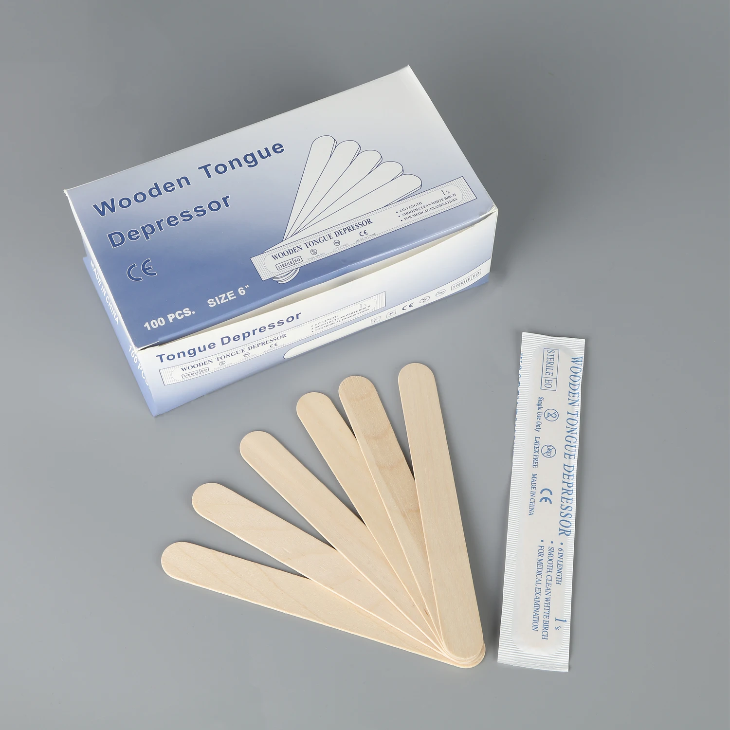 

100/80/50/30/10PCS Disposable Tongue Depressor Wooden Tattoo Waxing Stick Individual Paper Pack Hair Removal Sticks Tattoo Tool