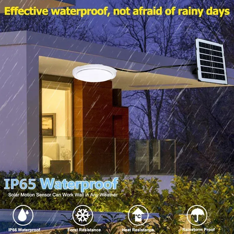 LED Solar Ceiling Light 25/40/60/80/100W  Solar Lamp Outdoor Waterproof Remote Control for Garden Hallway Indoor Living Room