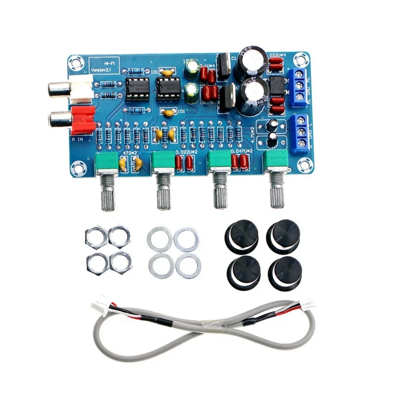 XH-M164 Amplificador Tuning Board, Dual Channel, 4 Way, NE5532 Fonte de Alimentação, Médio Alto, Baixa Frequência, Equipamentos Profissionais