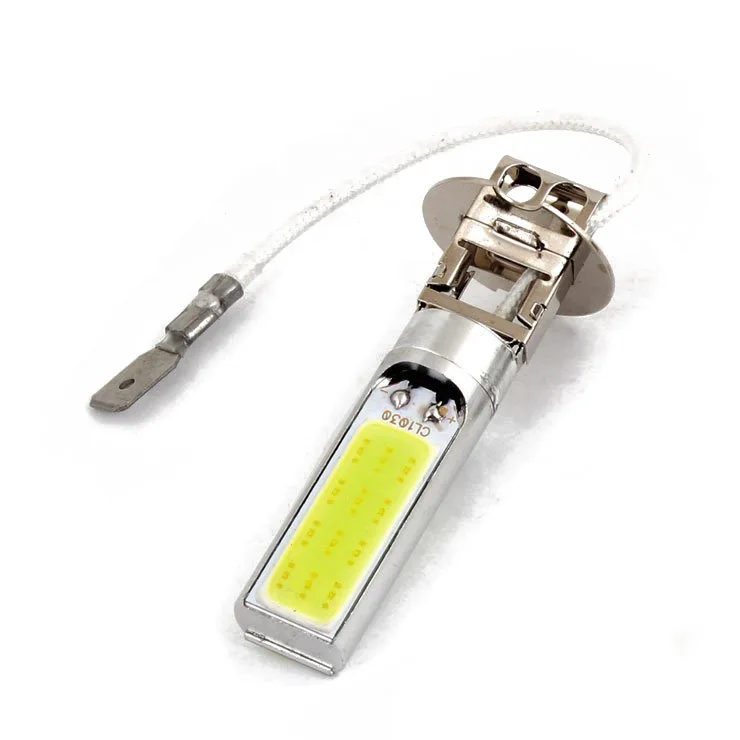 2 Pcs H3 15W LED COB DRL Lamp White Xenon Driving Head Light