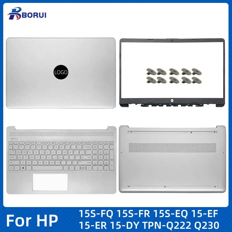 New For HP 15-DY 15-EF 15S-EQ 15S-FQ 15S-ER TPN-Q222 Q230 Laptop LCD Back Cover Front Bezel Palmrest Bottom Case Hinges keyboard