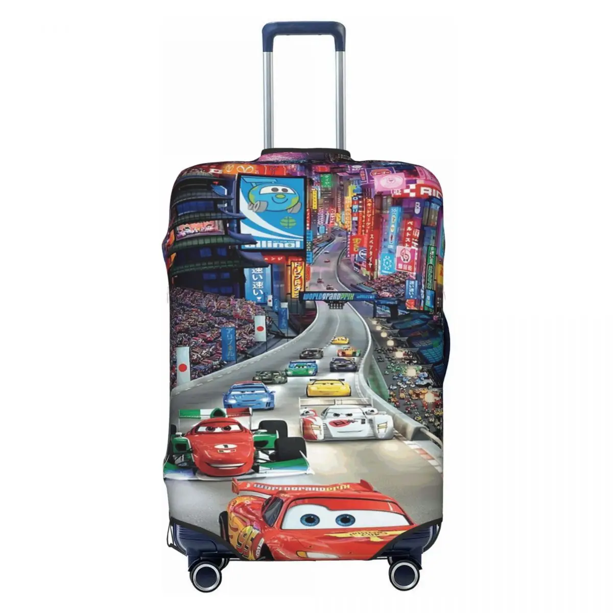 

Custom Night Ride Lightning McQueen Luggage Cover Cute Cars Racer Suitcase Protector Covers Suit For 18-32 inch