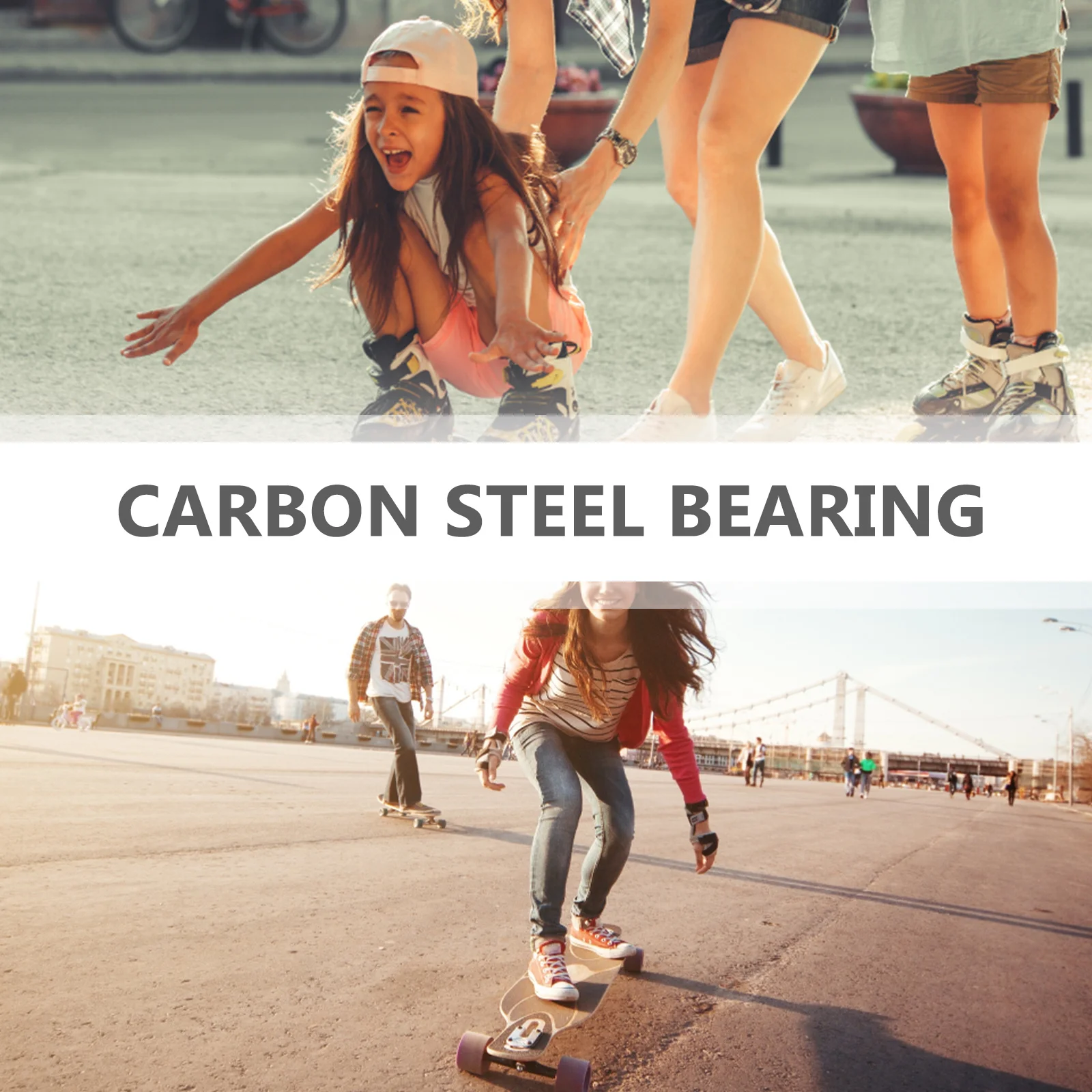 10Pcs 608zz Carbon Steel Bearings Smooth Rotation Skateboard Skate Roller Skating Wheel Bearings Skateboard Bearing