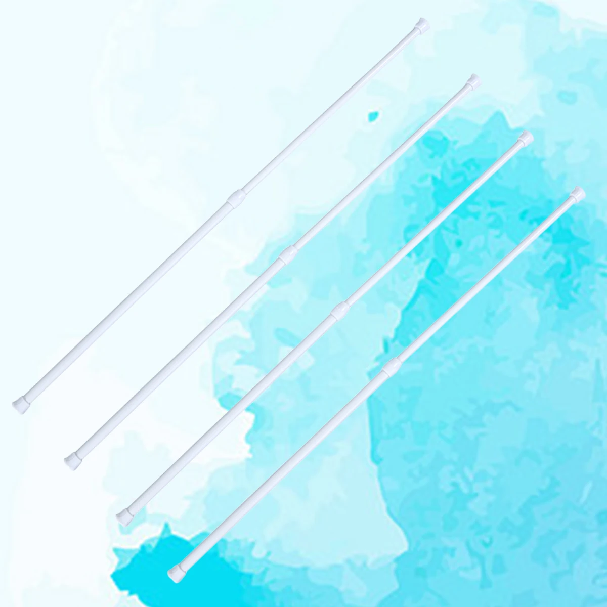 

2Pcs Bathroom Shower Rod Adjustable Tension Pole Solid Metal Easy Install No Damage to Walls Long Lasting Hold