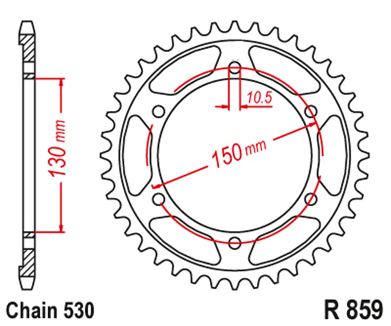 530 Motorcycle Rear Sprocket For Yamaha FJ1200 86-96 FJ1100 84-85 GTS1000A 93-00 FZS600 FZS600SP Fazer 600 98-03