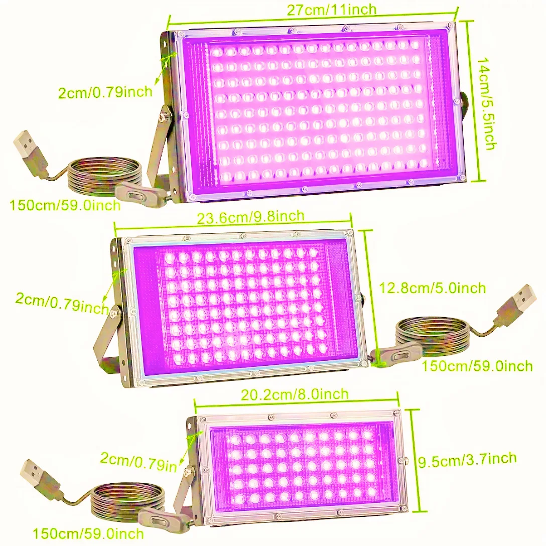 USB LED Grow Light Full Spectrum Plants Lamp Waterproof Indoor Greenhouse Tent Hydroponics Flower Seed Cultivation Fill Lighting