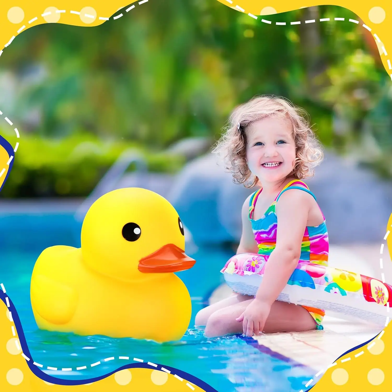 Jumbo Rubber Duck Giant Ducks Large Rubber Duck Bath Toy with Squeaky Sound for Summer Baby Shower Birthday Party Favor Gift