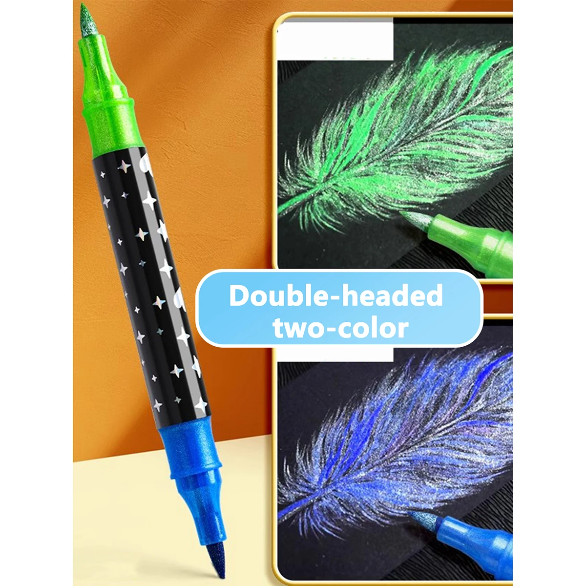 12/24/36/48 قطعة مجموعة أقلام تحديد لامعة مزدوجة الطرف أقلام ألوان مائية لامعة وأقلام تمييز ألوان غنية نصائح ناعمة