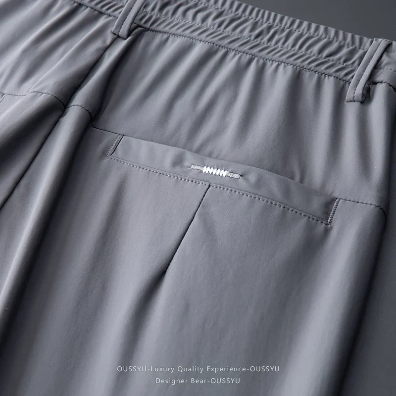 Hochwertige Sommer-Dünne Hochelastische Freizeithose Business Koreanische Atmungsaktive Schnelltrocknende Gerade Polyamidfaser-Hose für Herren – Detail 20
