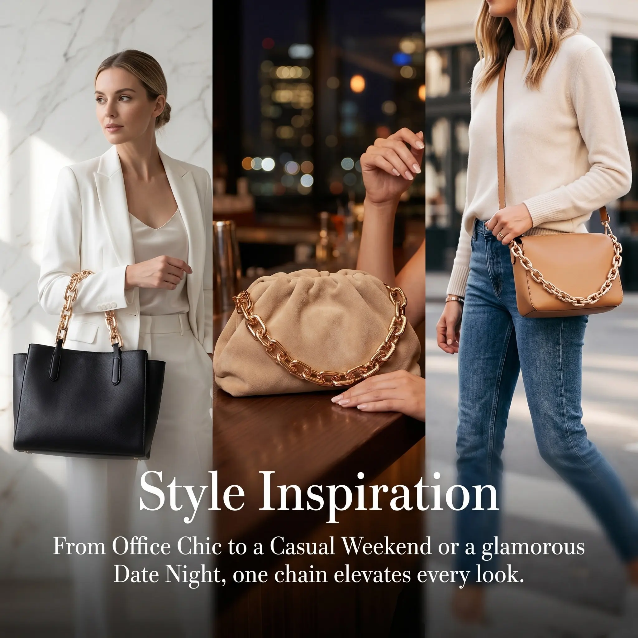 1Pcs Metal Purse Chain Short Thick Strap Light Replacement Shoulder Bag Handbag Decoration Accessory