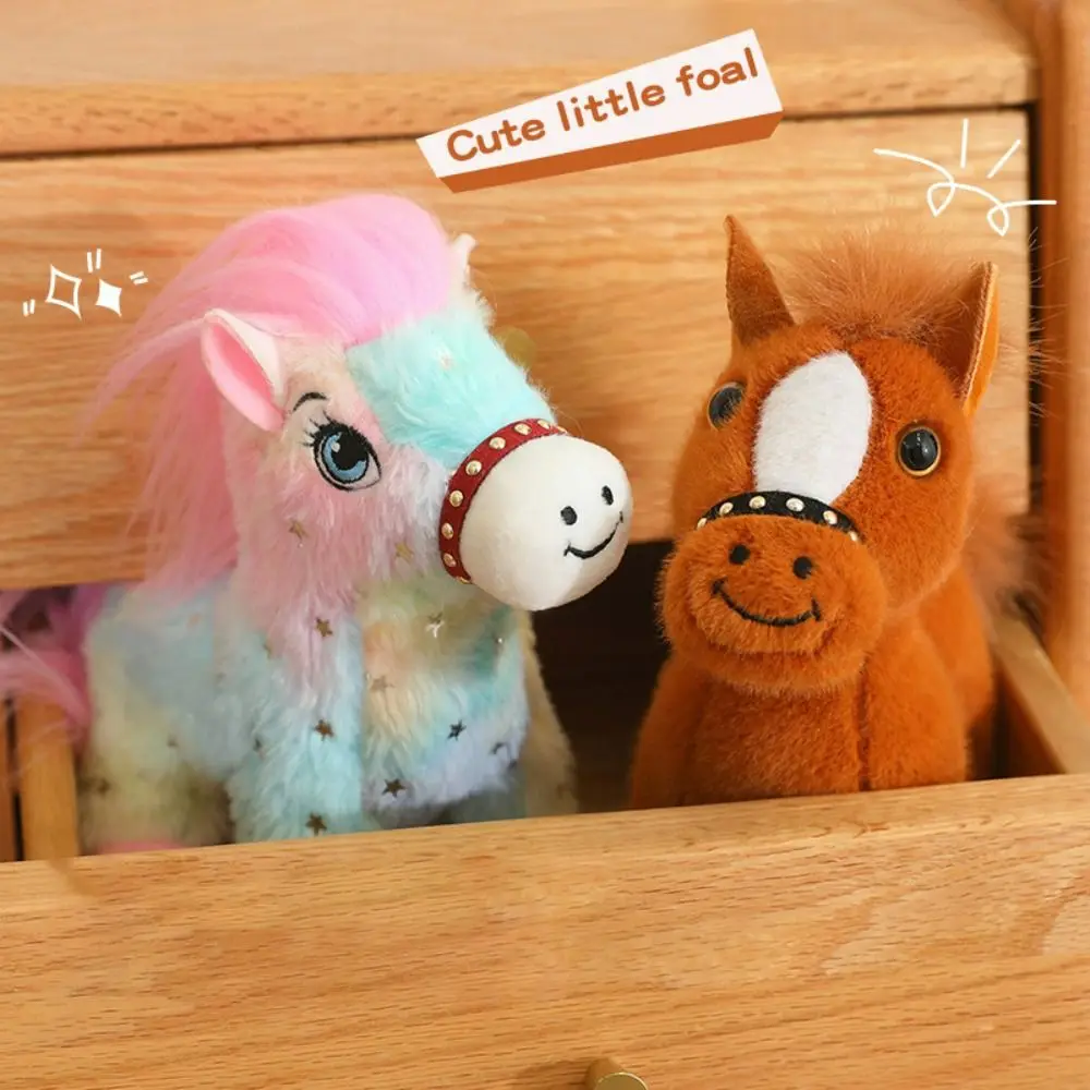 Dessin animé + PP coton petit foal 20 cm objets de collection Simulation cheval réaliste Animal cadeau