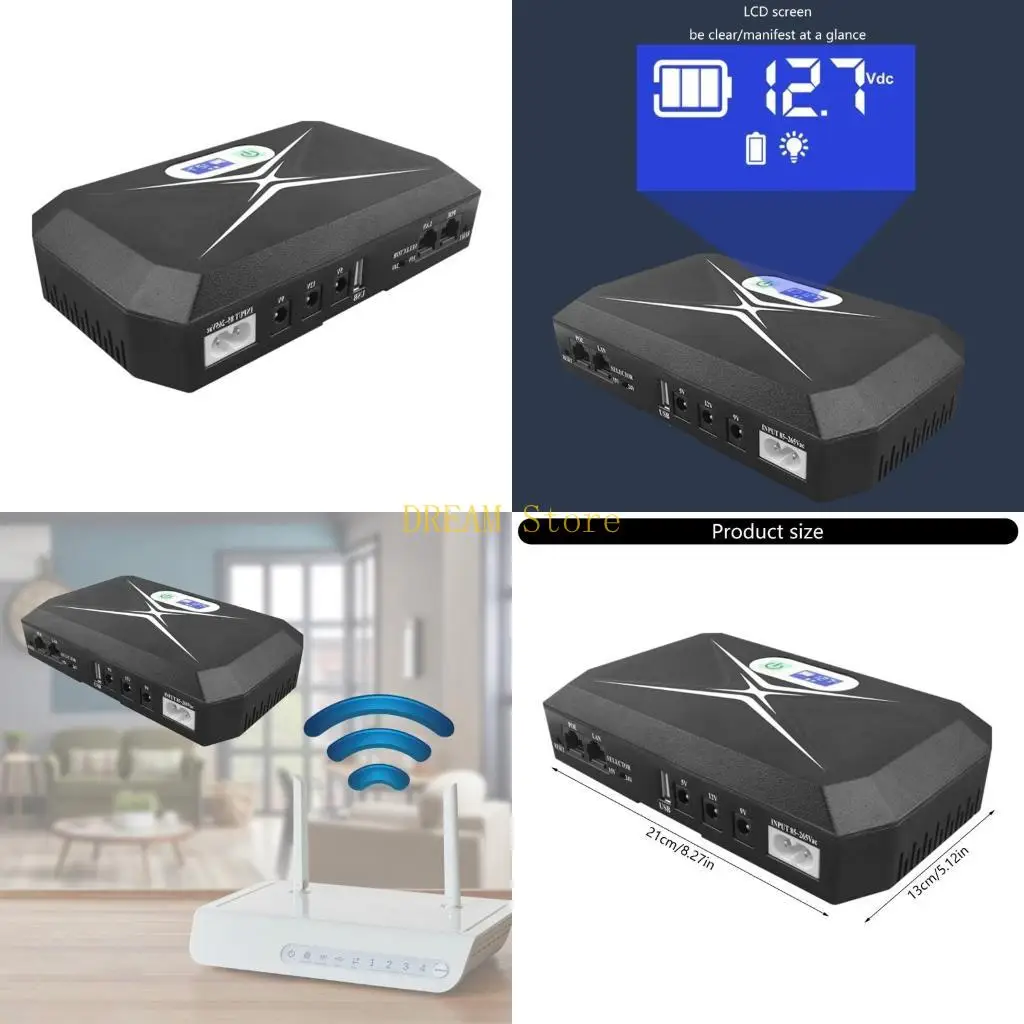 

UPS Uninterruptible Power Supply Standby Power Supply for Router Optical 5V 9V 12V 10400mAh Backup Power best sale