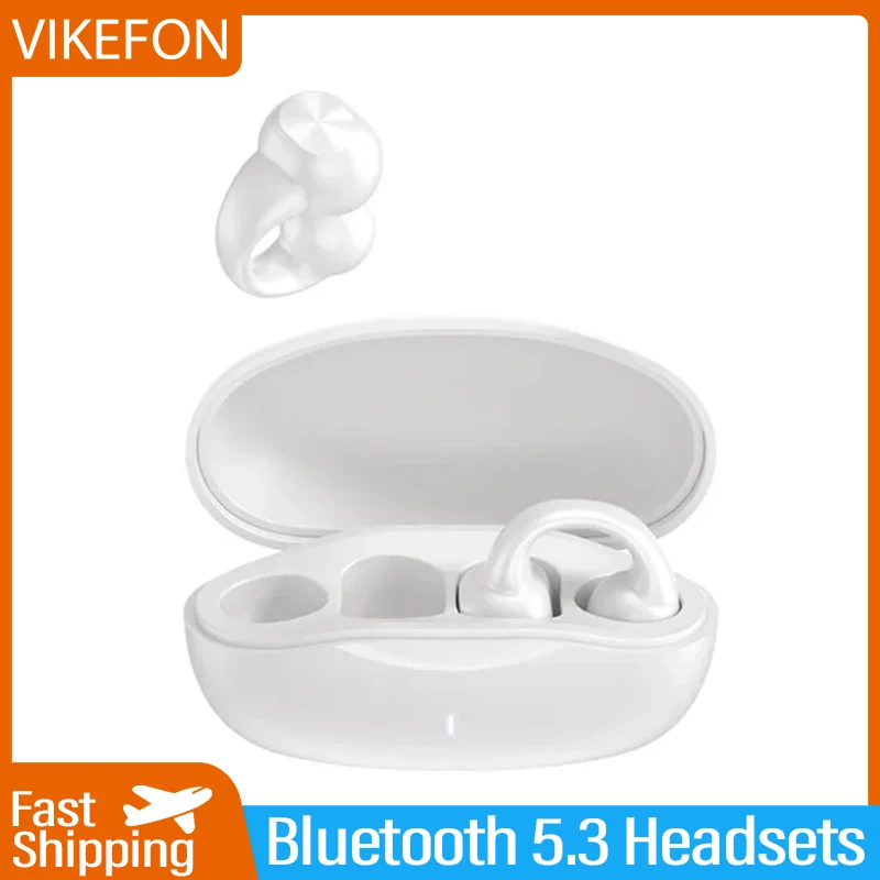 VIKEFON-auriculares TWS con Bluetooth 2024, sistema Bilateral estéreo de conducción ósea, para Xiaomi, Airdots, iPhone y Samsung, 5,3