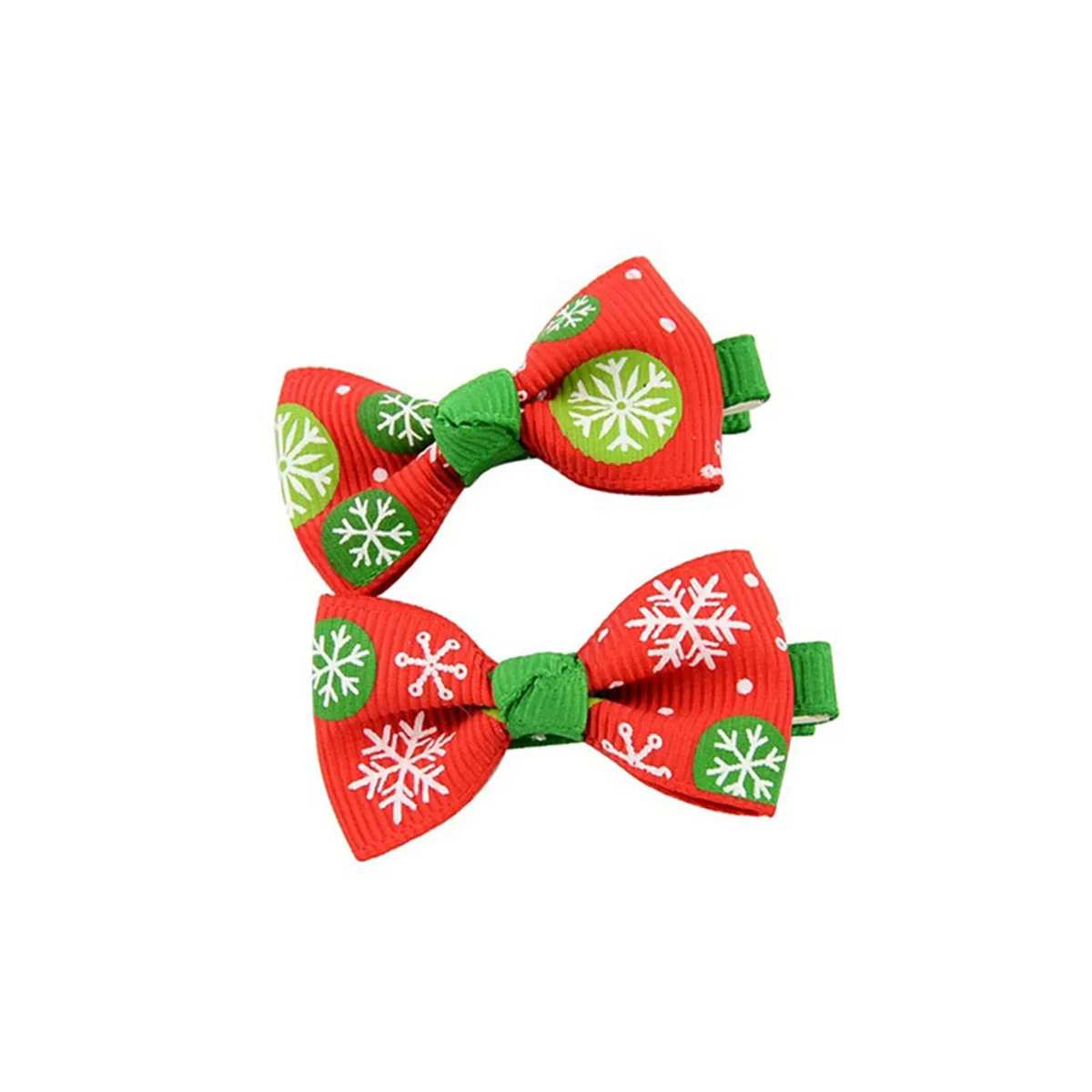 

20 шт., рождественские заколки для волос с галстуком-бабочкой, снеговики для маленьких девочек, деревья, снежинки, аксессуары с цветочным узором, подарочные заколки для волос с галстуком-бабочкой