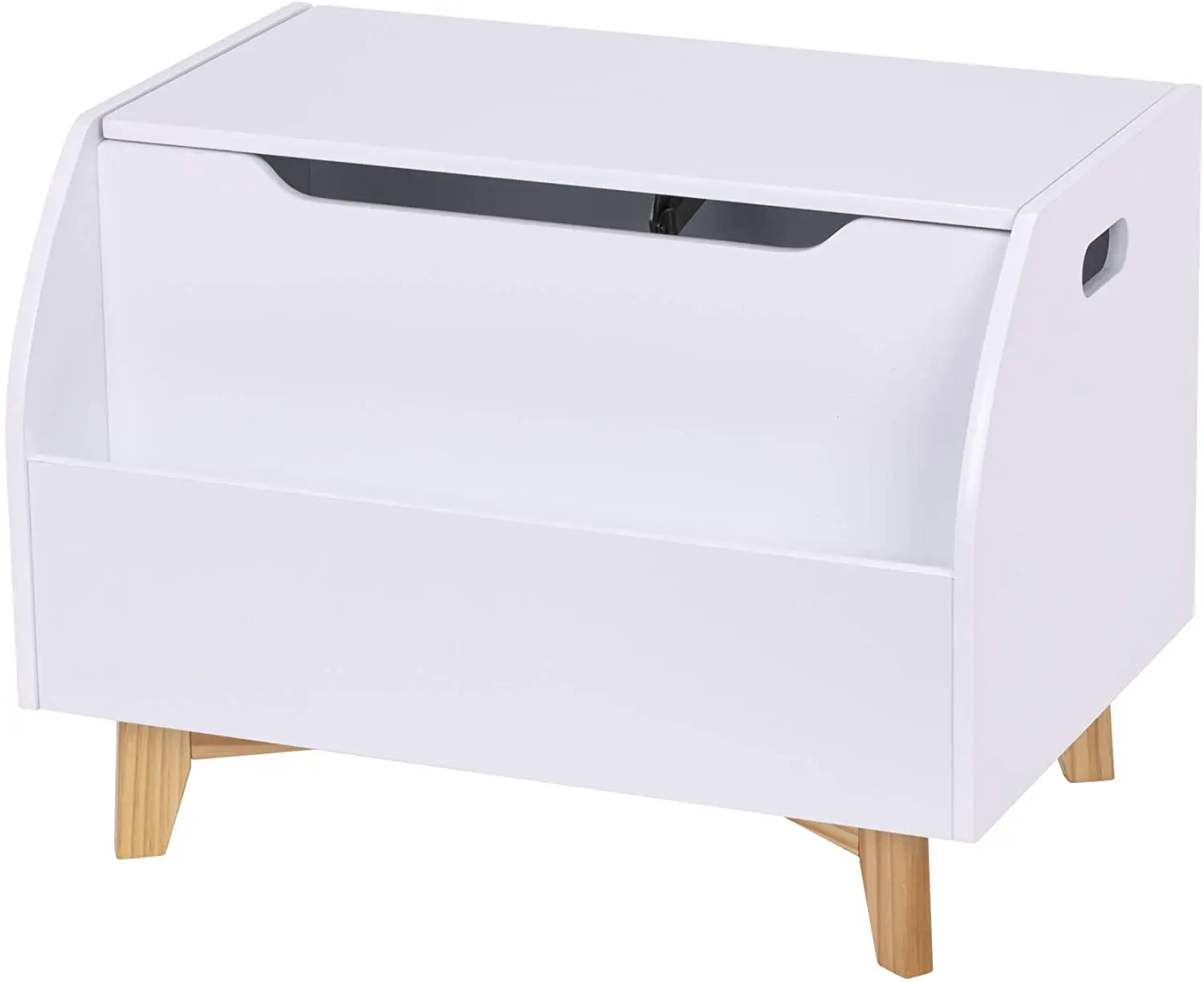 White Children Toy Storage Box For Kids With Front Book Storage Area