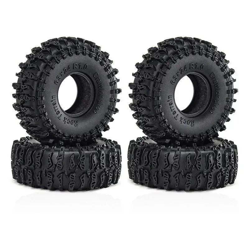 Pneus de esteira super macios e pegajosos 1.0 para carro de esteira rolante 1/18 1/24 RC Axial SCX24 FMS FCX24 AX24 atualização