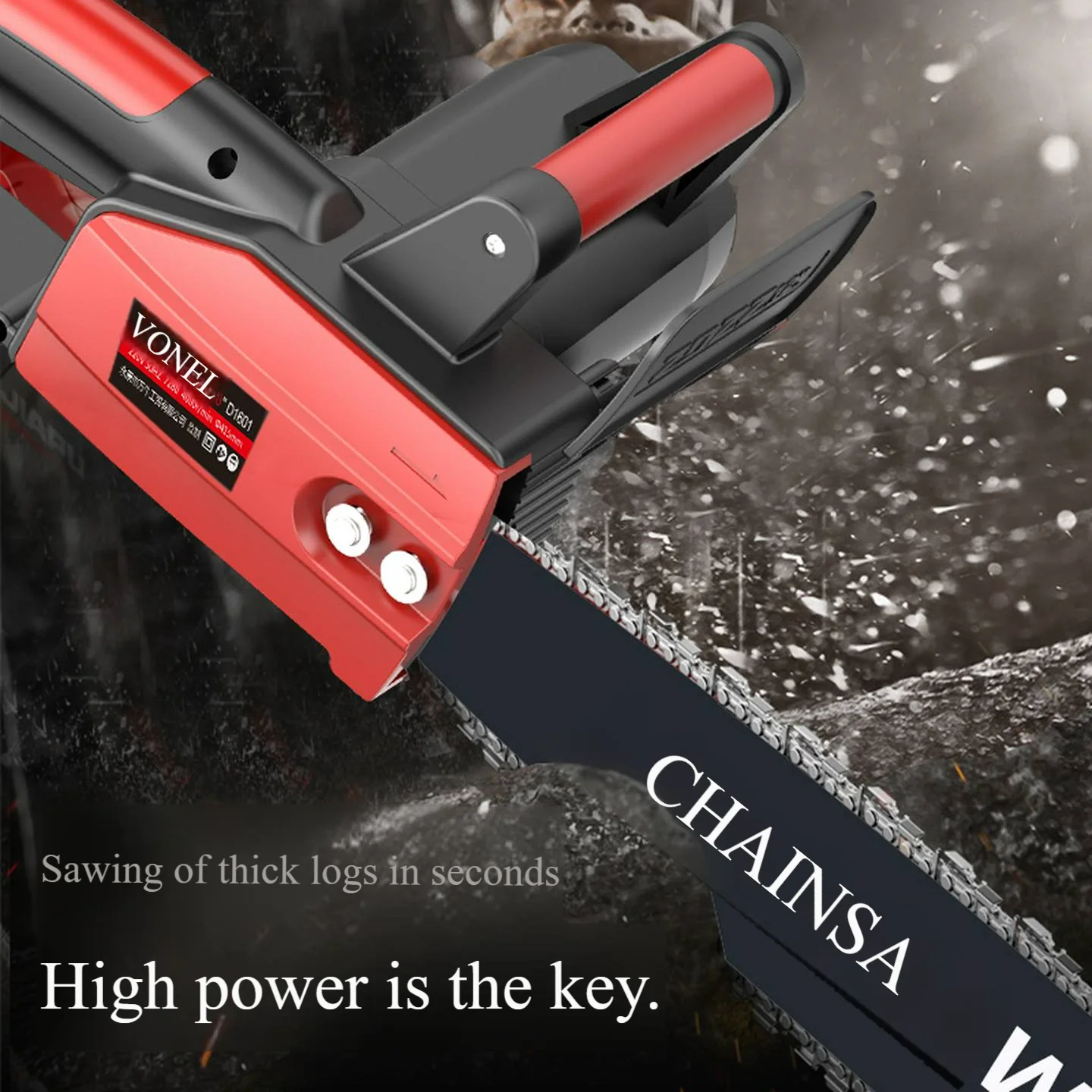 

Electric Chain Saw, High Power Handheld Cutting Tool for Home Wood Logging and Tree Trimming