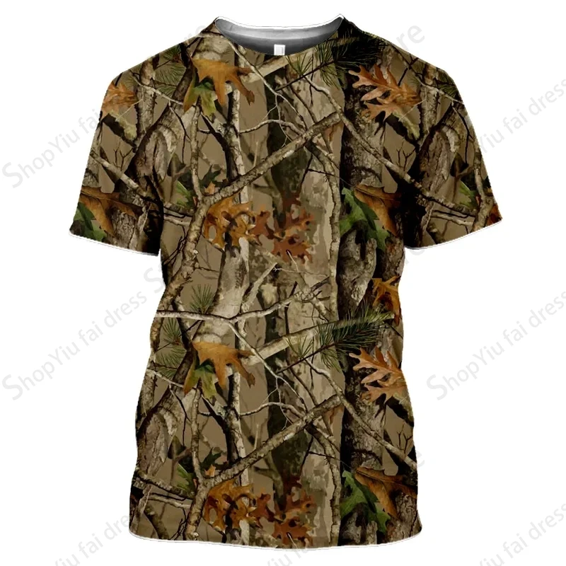 Summer Men\'s T-shirt 3d Camouflage Leaf Print T-shirts Men Women Fashion Short Sleeve Tshirt Kids Hip Hop Tops Tees Outdoors