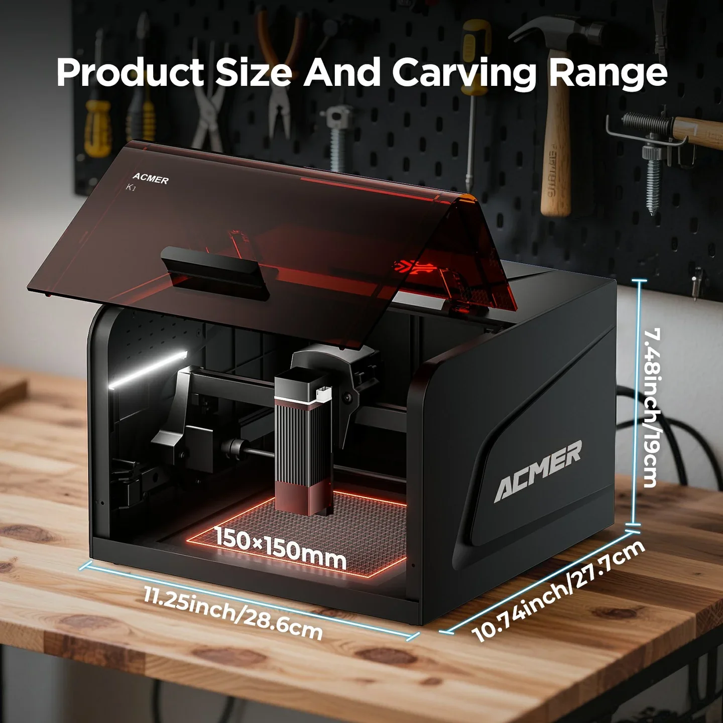 ACMER K1 Geschlossener tragbar – Industrial Handheld Laser Engraver Bewertung und Preis