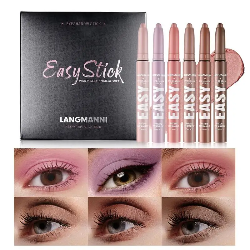 

Eyeshadow Stick Set Glitter Matte Eye shadow Stick Pencil Eyeshadow Makeup Waterproof Long Lasting Shimmer Eyes Makeup Cosmetics