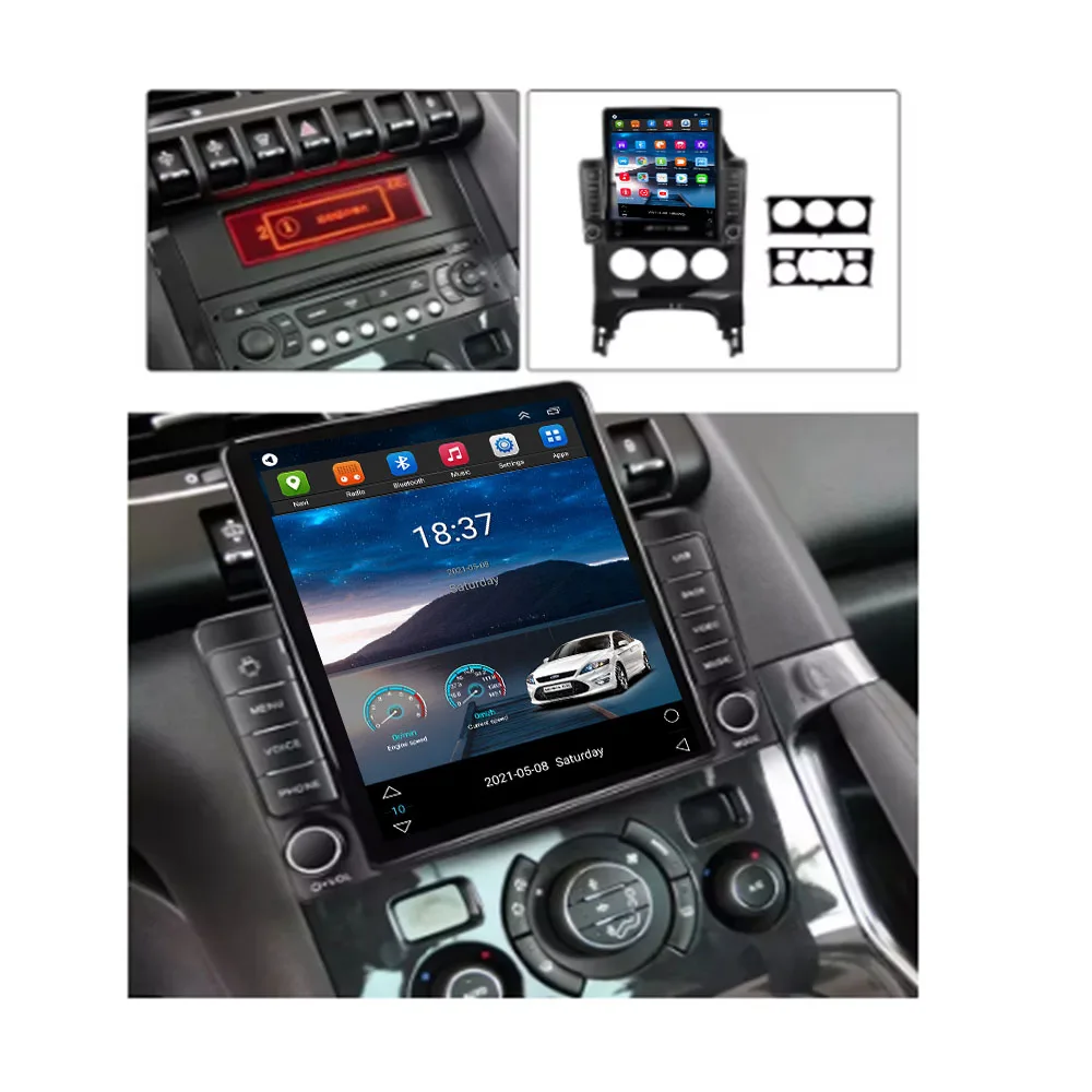 Car Android 14 For Peugeot 3008 5008 AT MT 2009 -2015 Auto Stereo Multimedia Radio Player GPS Carpla NO 2din DVD QLED Screen