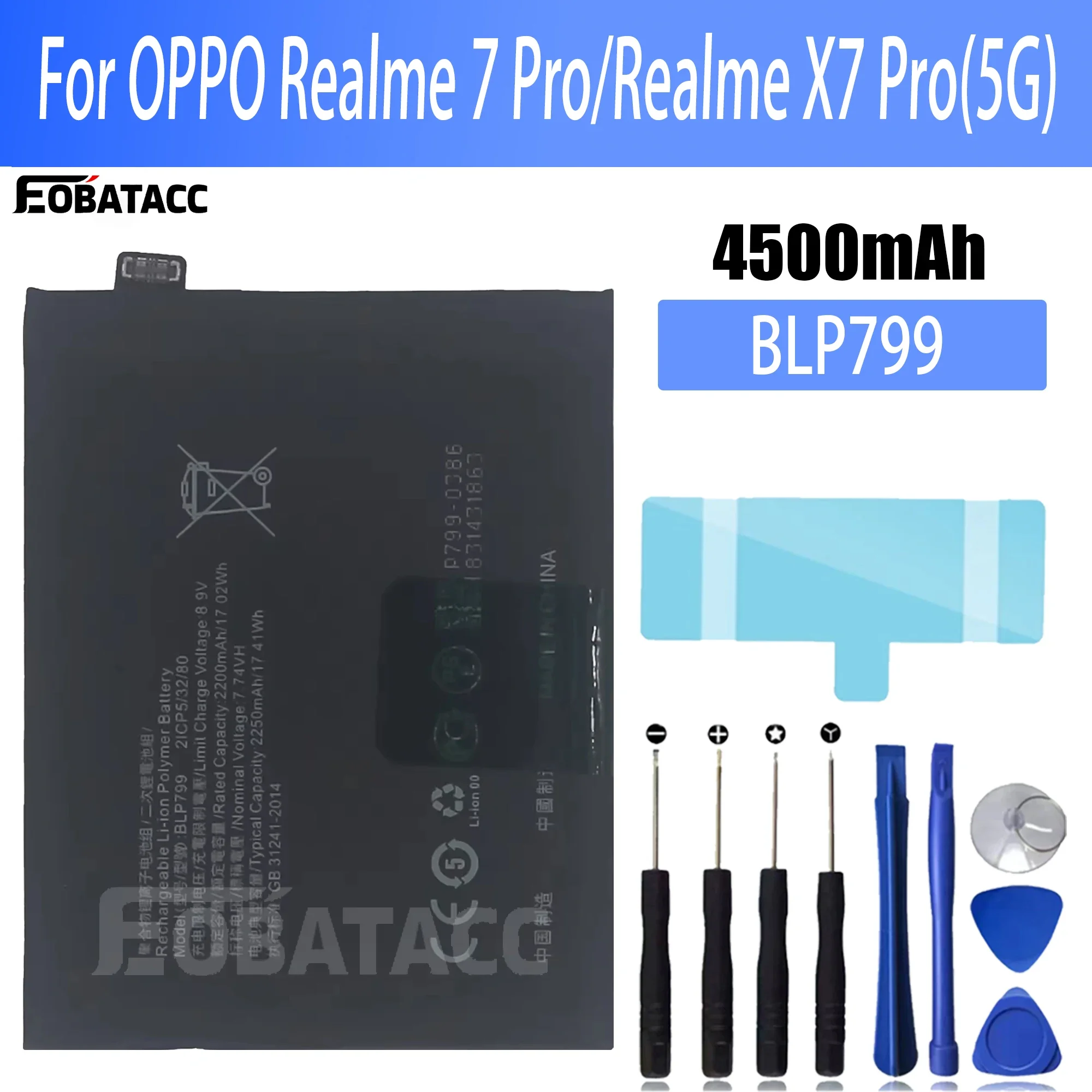 

100% New Original Battery BLP799 For OPPO Realme 7 Pro/Realme X7 Pro Battery + Free Tools