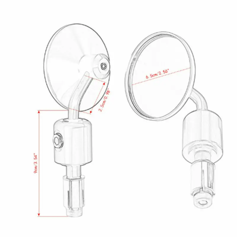Rétroviseur universel en aluminium CNC pour moto, bout de la barre de poignée 3 