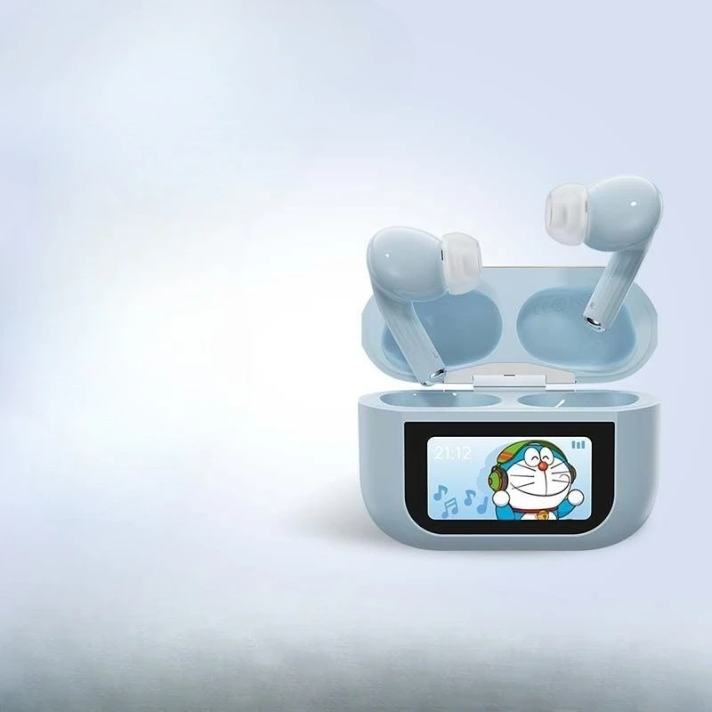 

Новые Bluetooth-наушники Blue Cat 2026 года, с умным цветным сенсорным экраном, беспроводные, в мультяшном стиле, с активным шумоподавлением