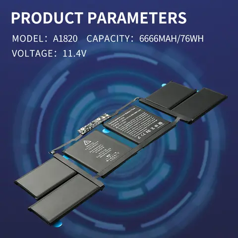 Somi-76WH A1820 Laptop Batteri För Apple MacBook Pro 15 10 best sales MacBook-batteri - №2