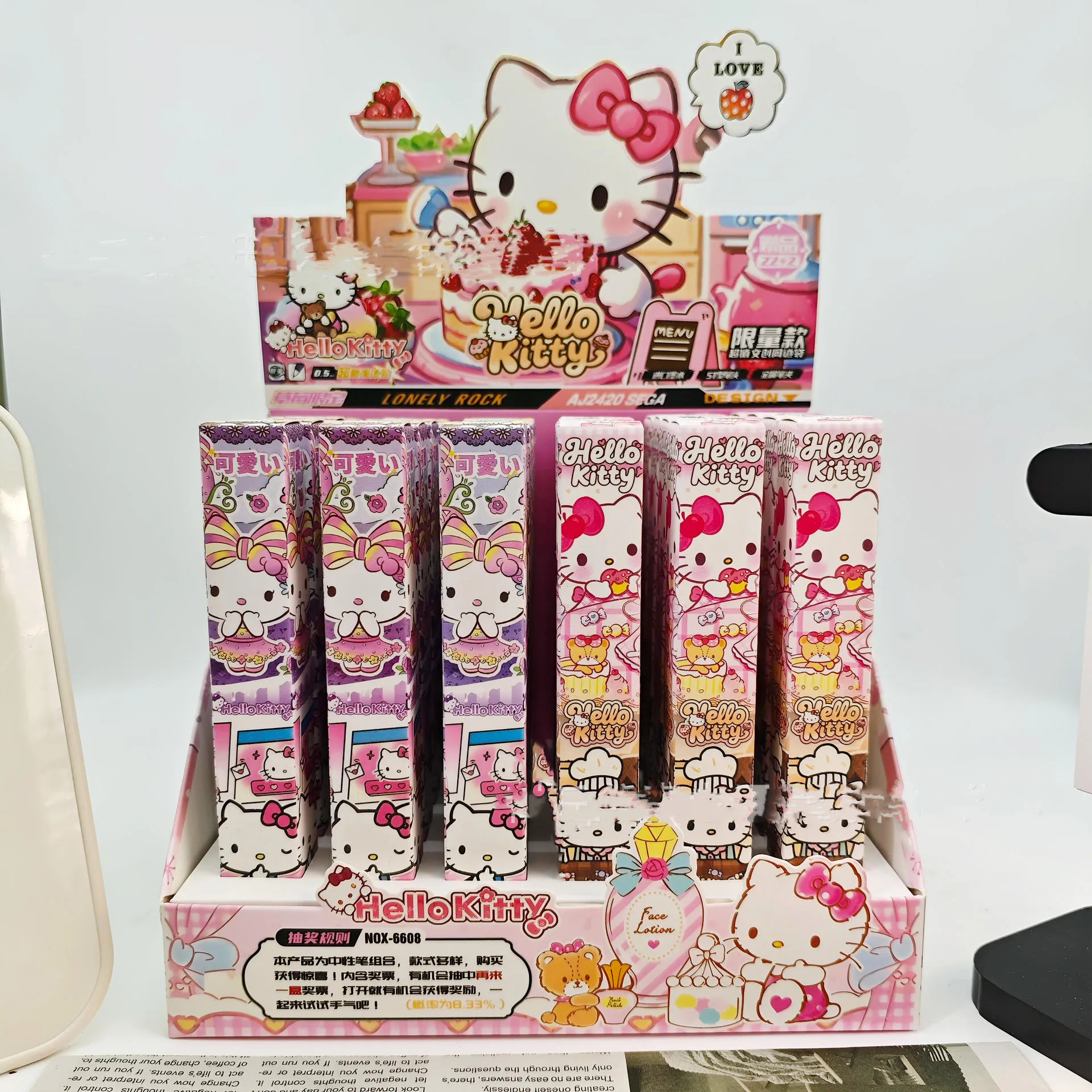 

Kawaii Hello Kitty Press Gel Pen Cute 0.5mm Black Ink Neutral Pens Promotional Gift Office School Supply