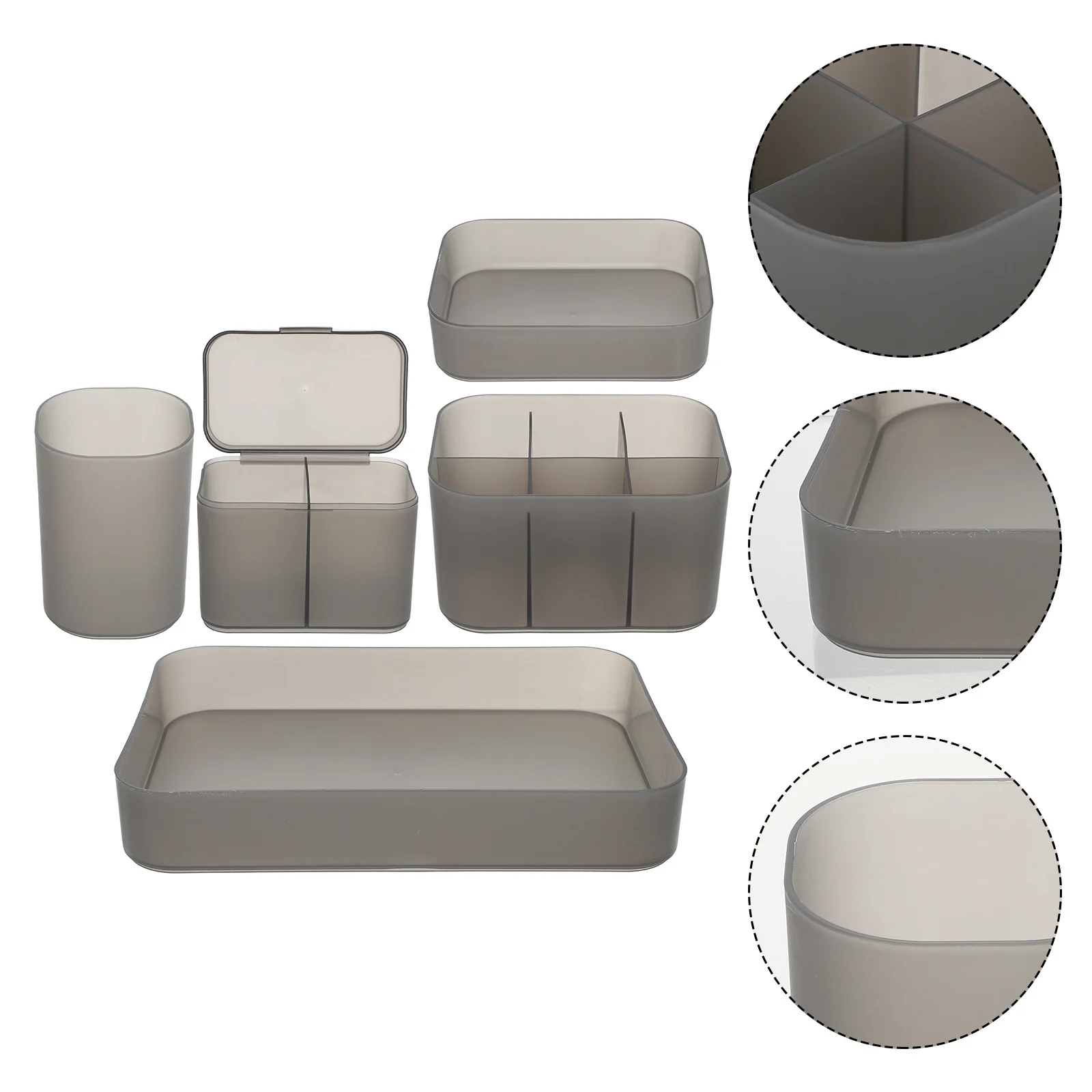 

5pcs Desktop Organizer Box For Makeup Brushes Pens Nail Art Tools Cosmetics Pen Holder Nail Polish Container Brush Pen