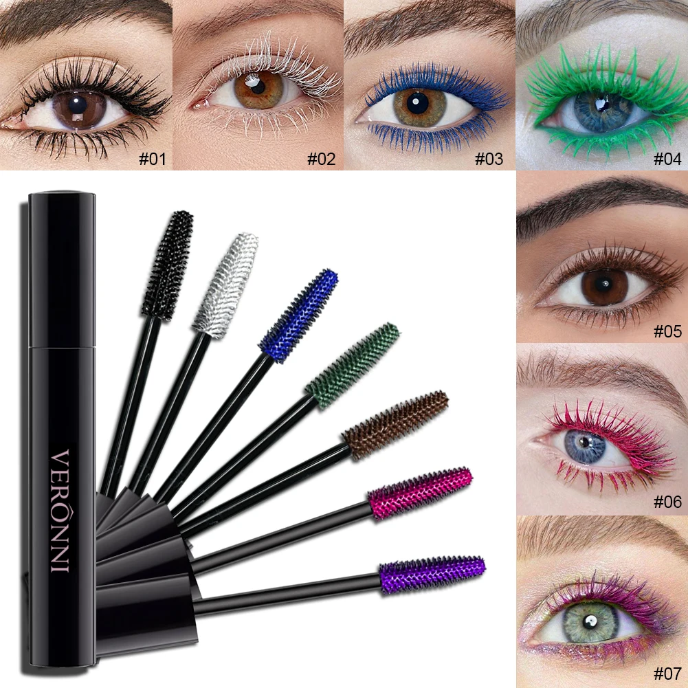 VERONNI 7ml Colored Mascara – Black Tube, Vibrant Shades, Long-Lasting, Smudge-Resistant, Easy to Remove