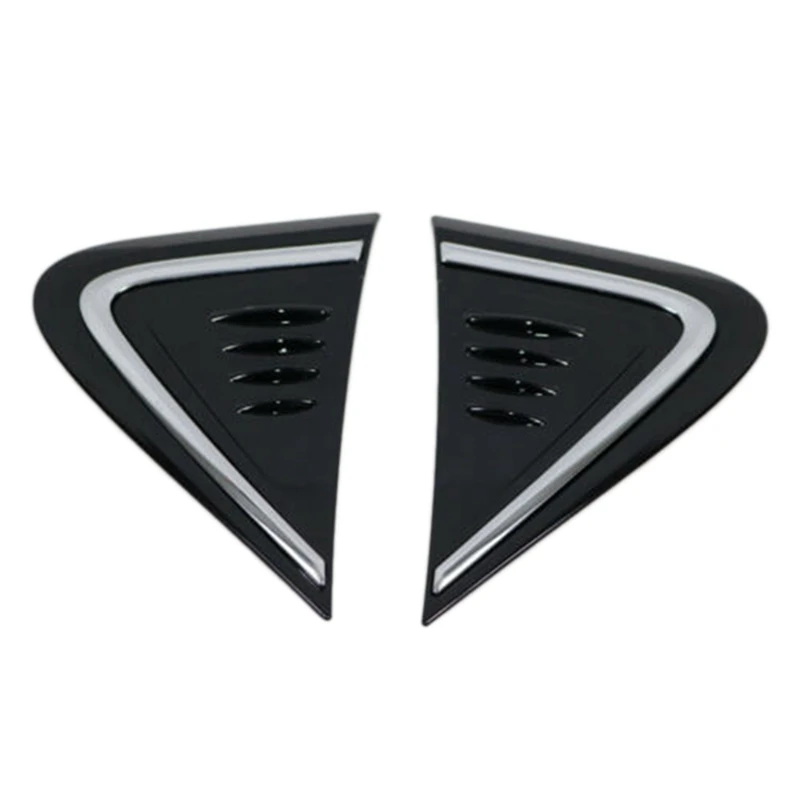 2Pcs Car Side Wing Air Flow Fender Grill Intake Vent Trim With Car Carbon Fiber Rearview Side Mirror Cover Trim