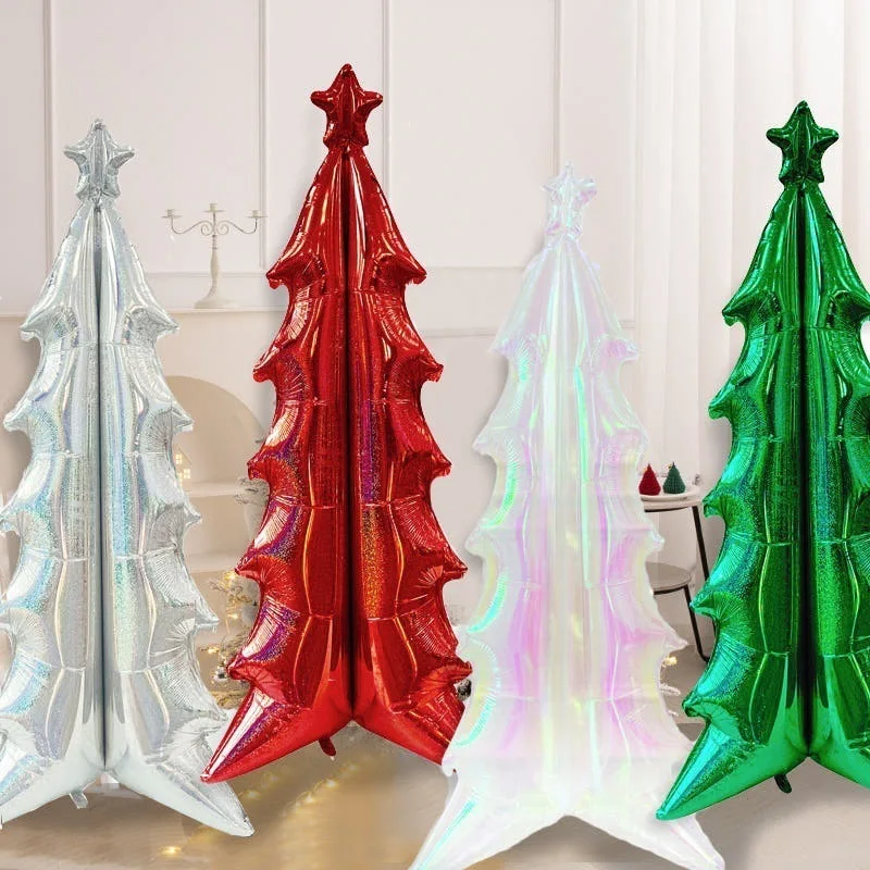 

1pc 72 Inch 4D Christmas Tree Style Large-scale Self Standing Aluminum Foil Jumbo Balloon Christmas Themed Party Home Decor