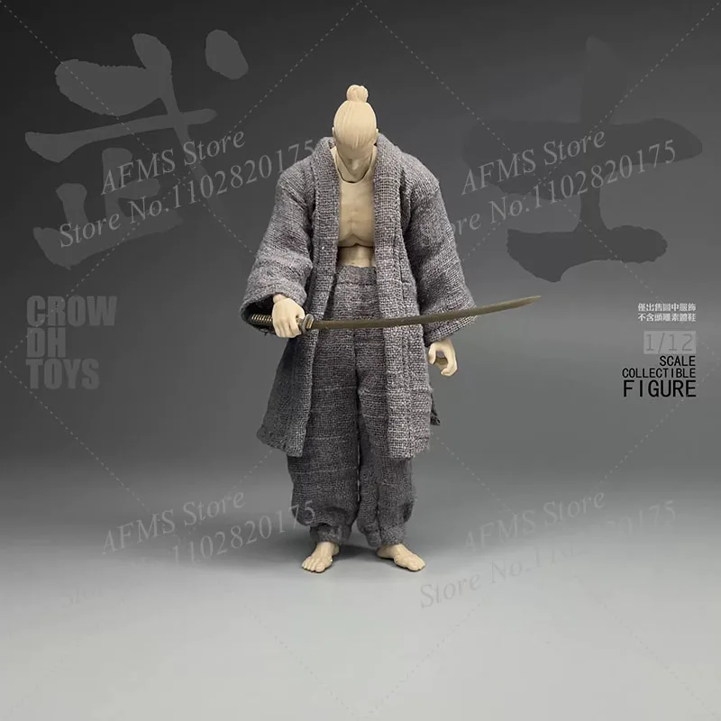 1/12 Collectible Figure Samurai Robe Japanese Cardigan Coat Pants Martial Arts Uniform Fit 6Inch Men Soldier Action Figure Model