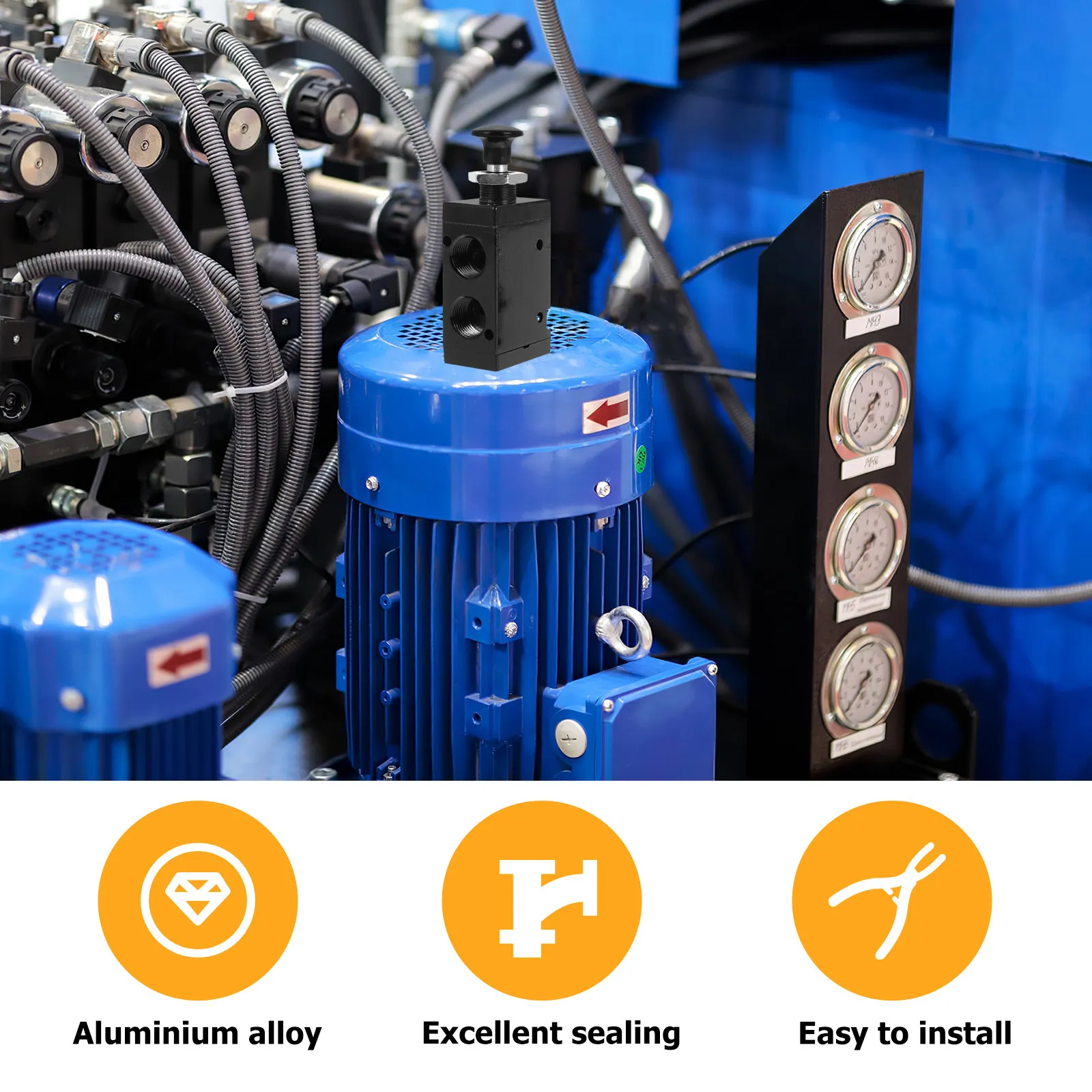 1Set Manual Pneumatic Push-Pull Valve Hand Lever Operated Heavy-Duty Control Valve for Industrial Air System Solenoids
