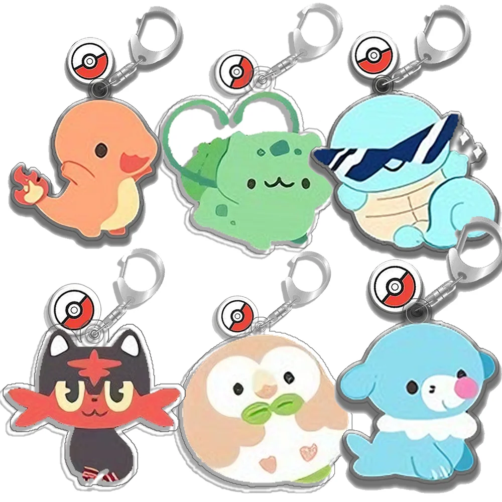 

Keychain Bag For Pokemon Charmander Sprigatito Litten Acrylic Anime Game Collectable Fans Gifts Art Collection Toys Decoration